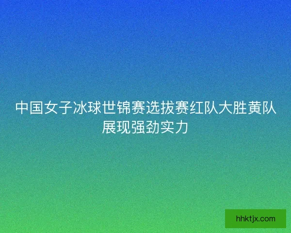 中国女子冰球世锦赛选拔赛红队大胜黄队展现强劲实力